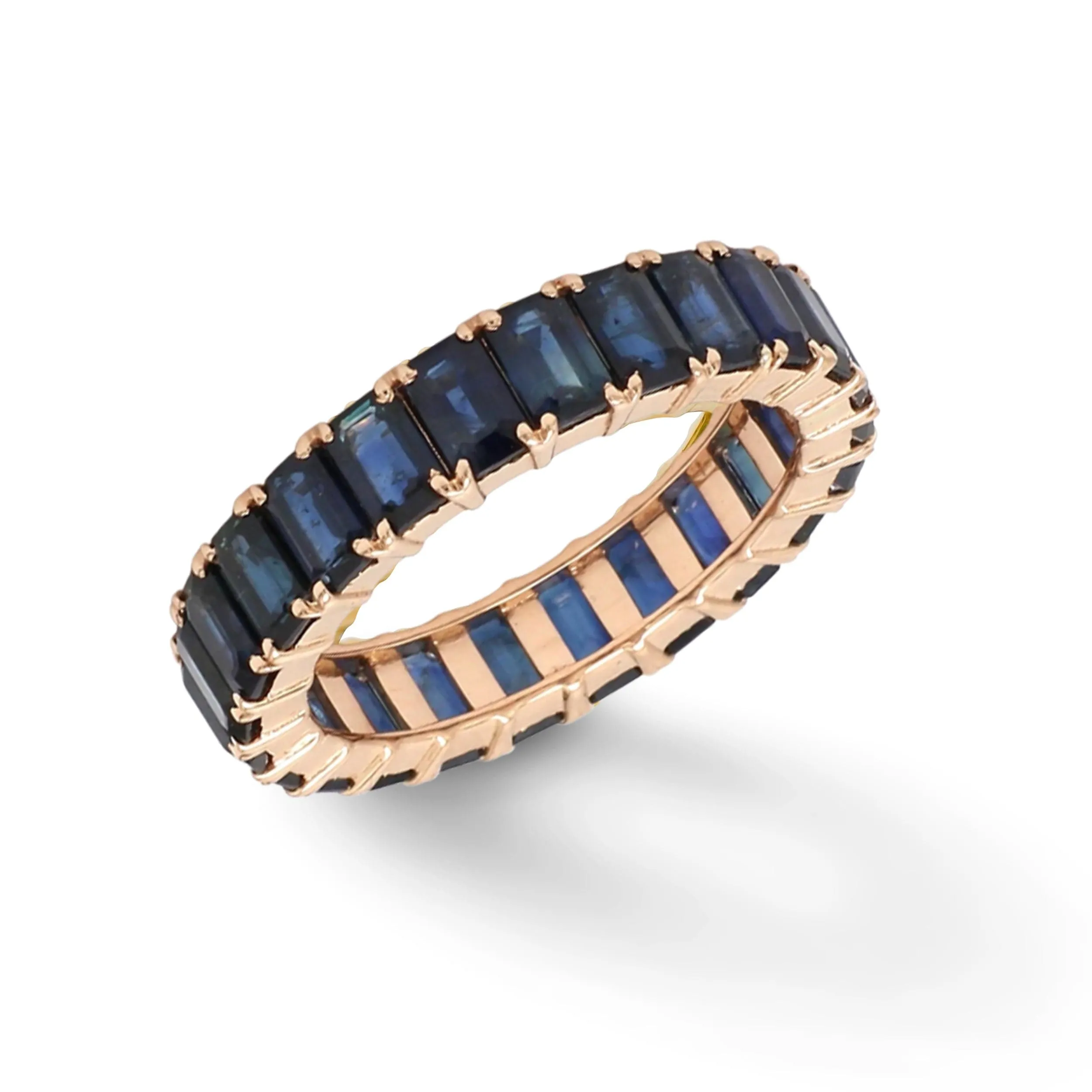 14K or 18K Gold Blue Sapphire Eternity Band