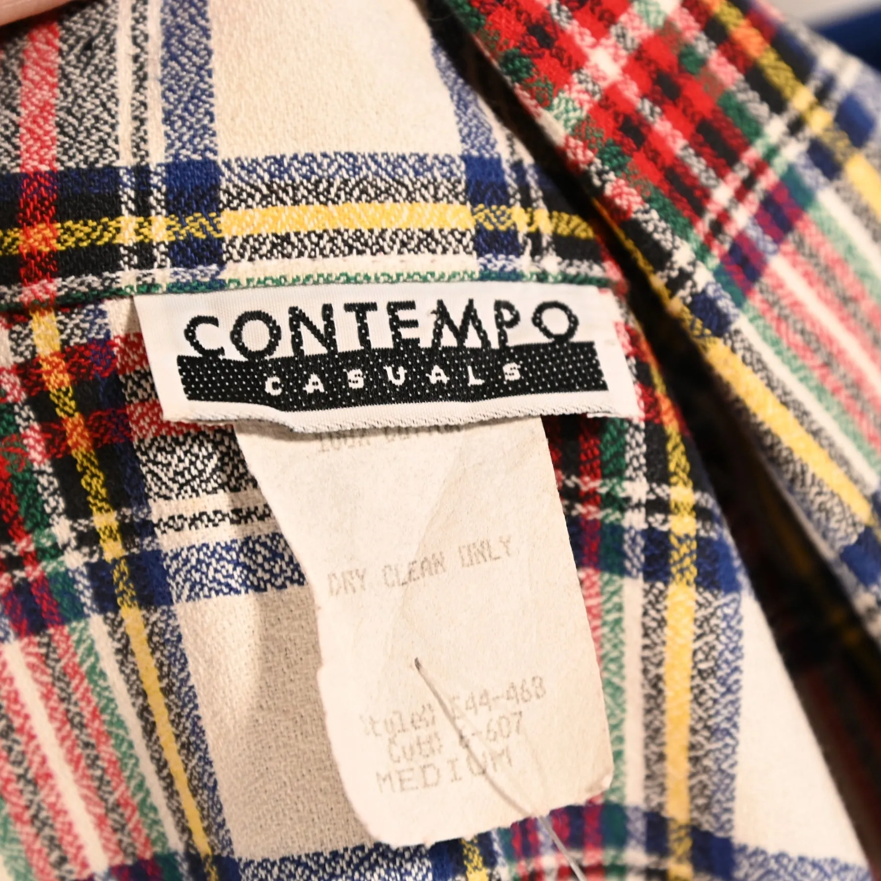 80s Contempo Casuals Plaid Jacket, 1980s Belted Peplum Jacket M