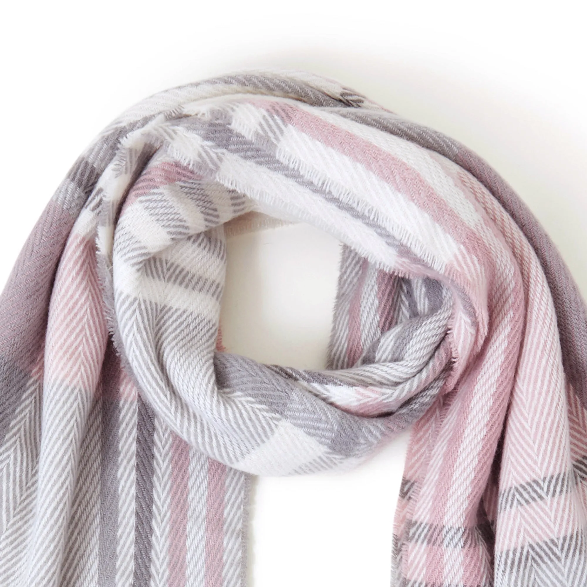 Accessorize London Women's Multi Pastel Check Blanket Scarf