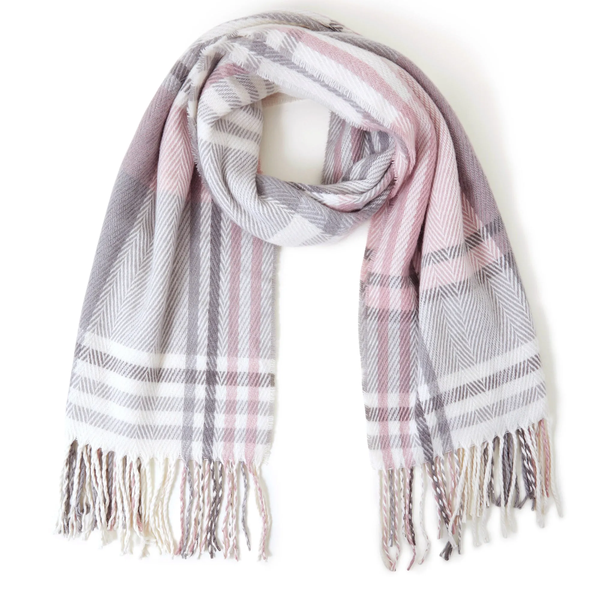 Accessorize London Women's Multi Pastel Check Blanket Scarf