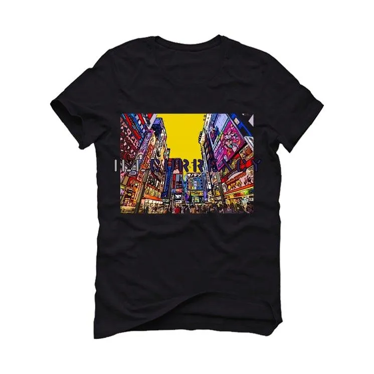 Air Jordan 5 RED AND YELLOW 2020 Black T-Shirt (Tokyo city)