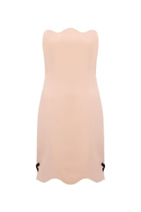 AMY NUDE STRAPLESS MINI DRESS