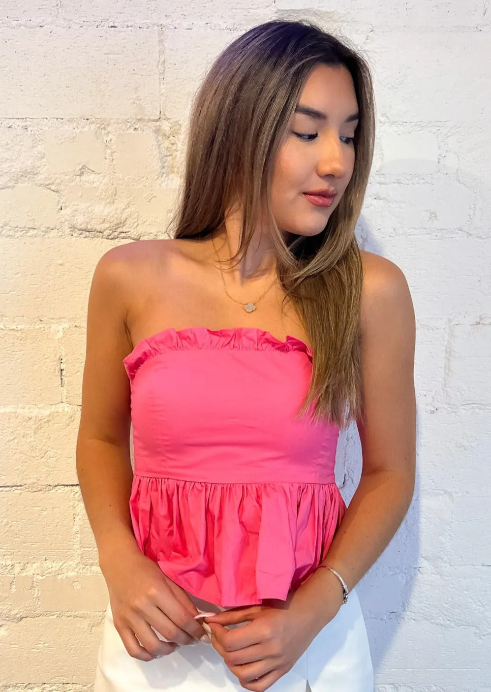 April Strapless Babydoll Top