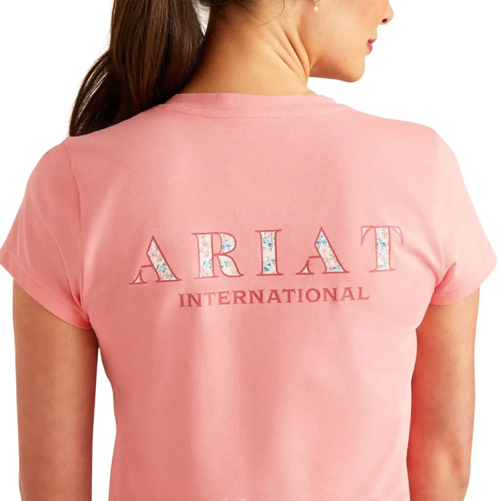 Ariat Ladies Petal Font T Shirt Flamingo Plume