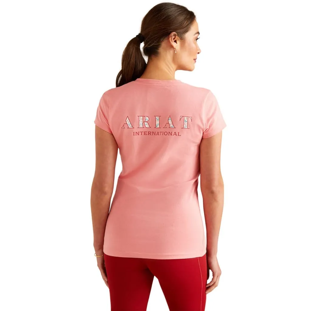 Ariat Ladies Petal Font T Shirt Flamingo Plume