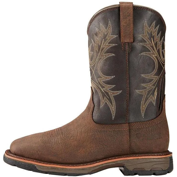 Ariat Men's WorkHog 11 Soft Toe Western Work Boot - Bruin Brown - 10017436