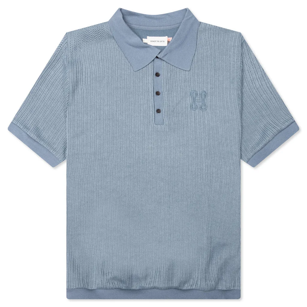 B-Summer Knit Polo Shirt - Blue