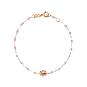 Baby Madone Charm Classic Gigi Lilac bracelet, Rose Gold, 5.1"