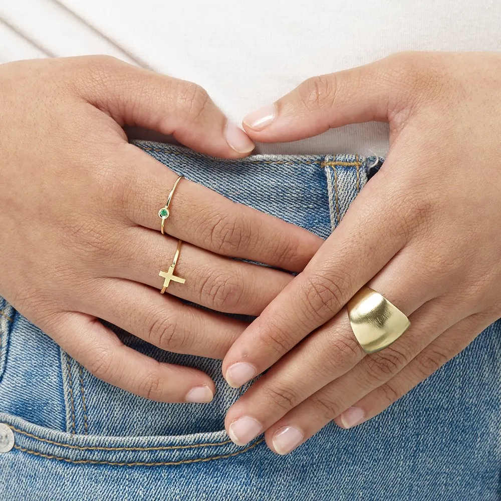 Birthstone Stacking Ring With Tourmaline