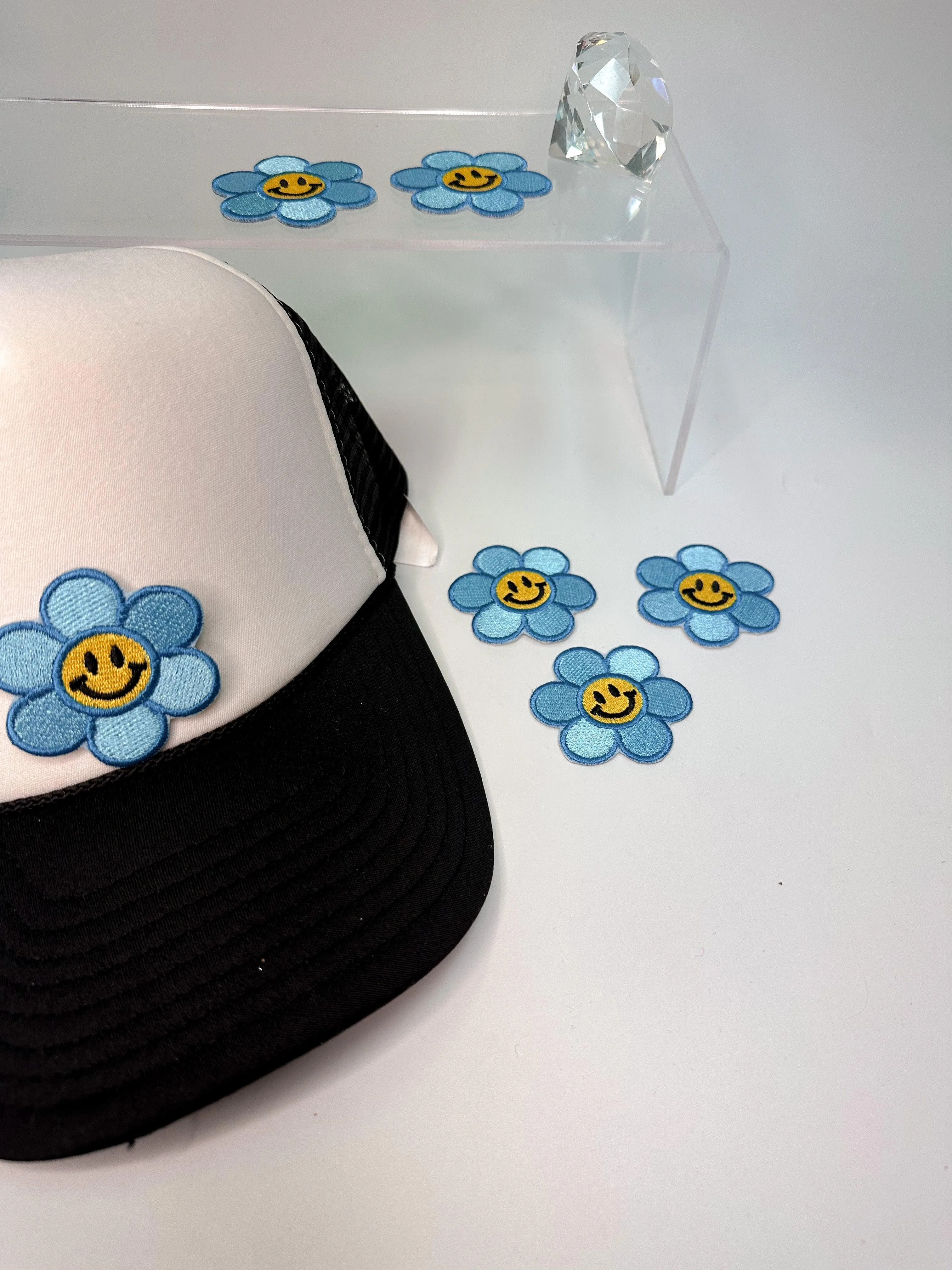 Blue Flower Smiley Sticker