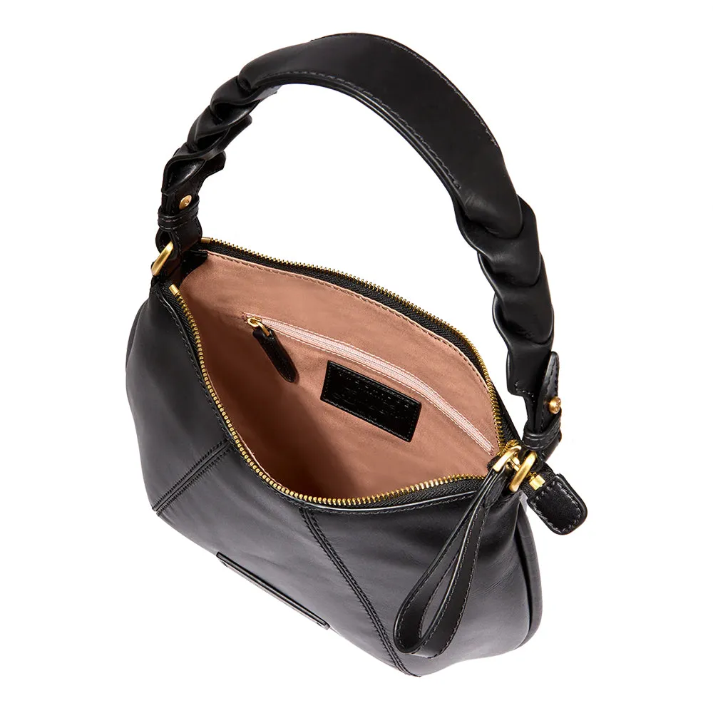 Borsa Donna Hobo Media con Tracolla THE BRIDGE linea Brigida in Pelle Nera