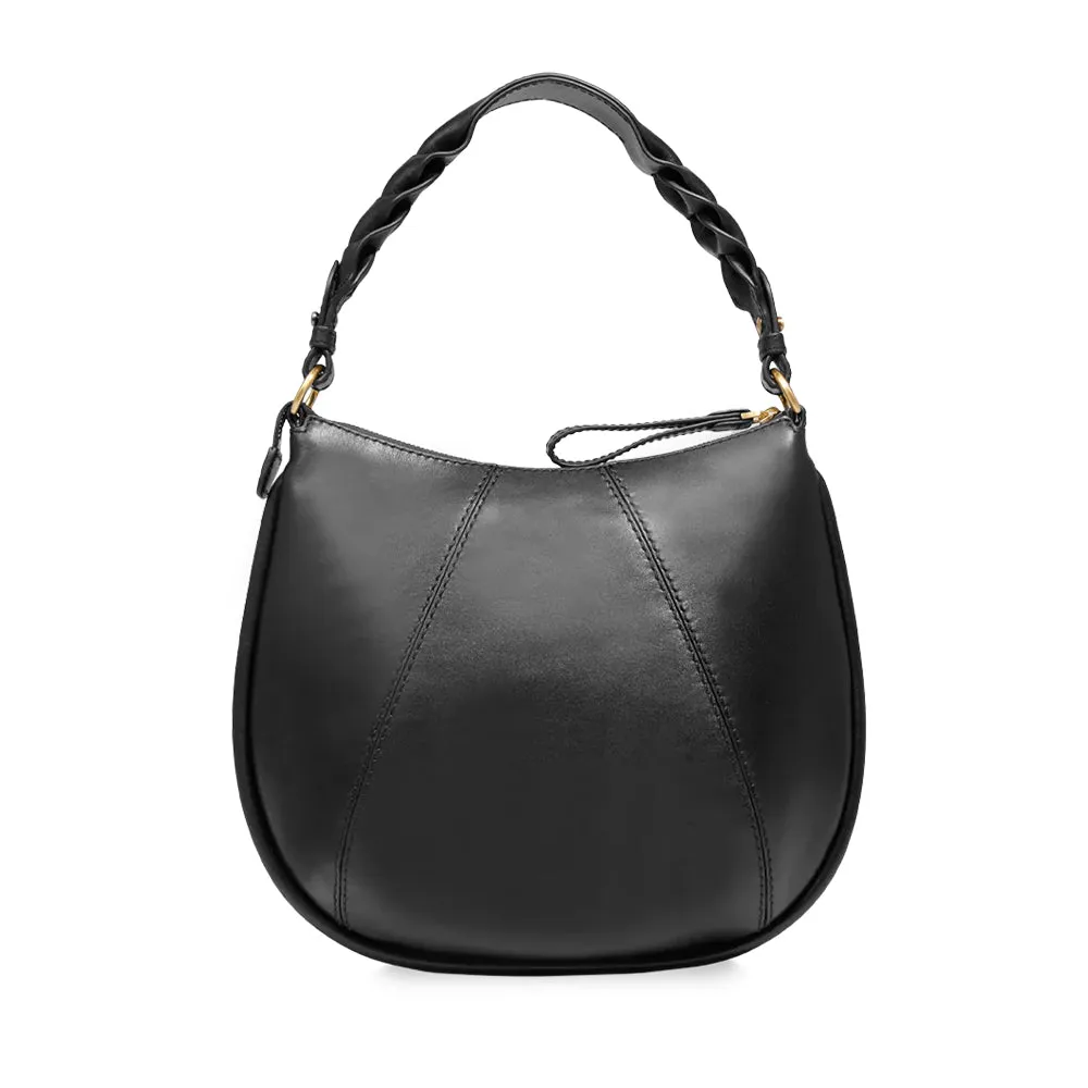 Borsa Donna Hobo Media con Tracolla THE BRIDGE linea Brigida in Pelle Nera