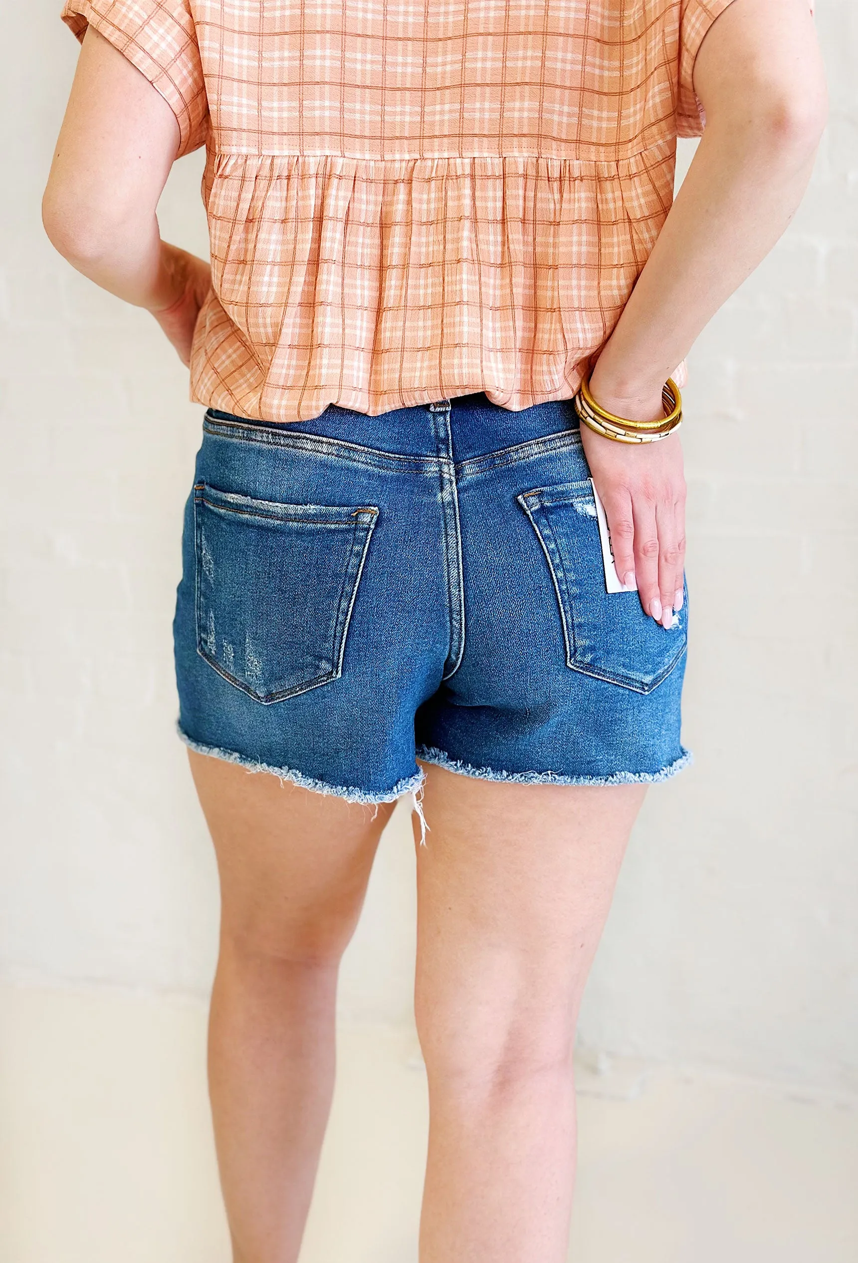 Cortney Stretch Mom Denim Shorts by Vervet