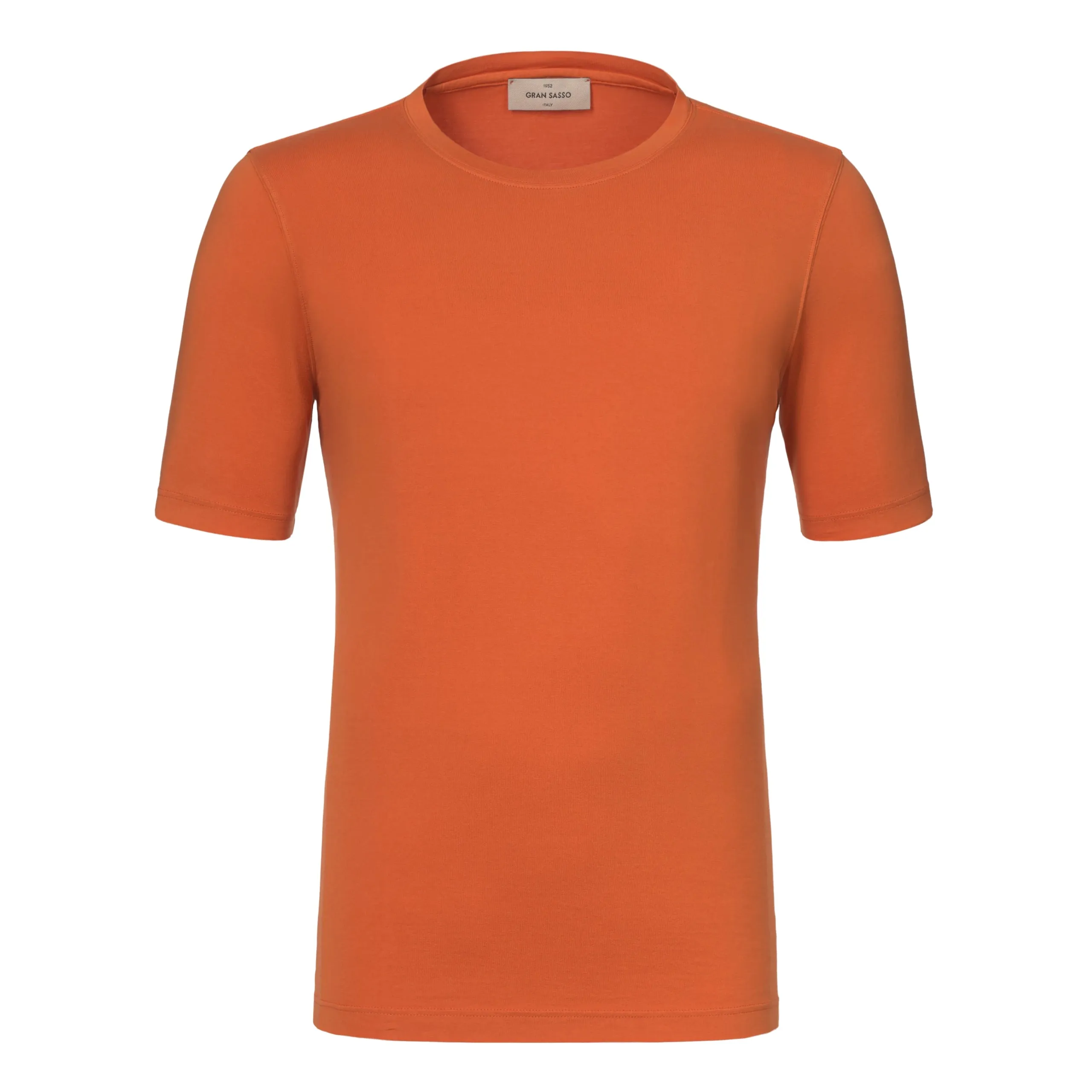 Cotton Crew-Neck T-Shirt in Bright Orange