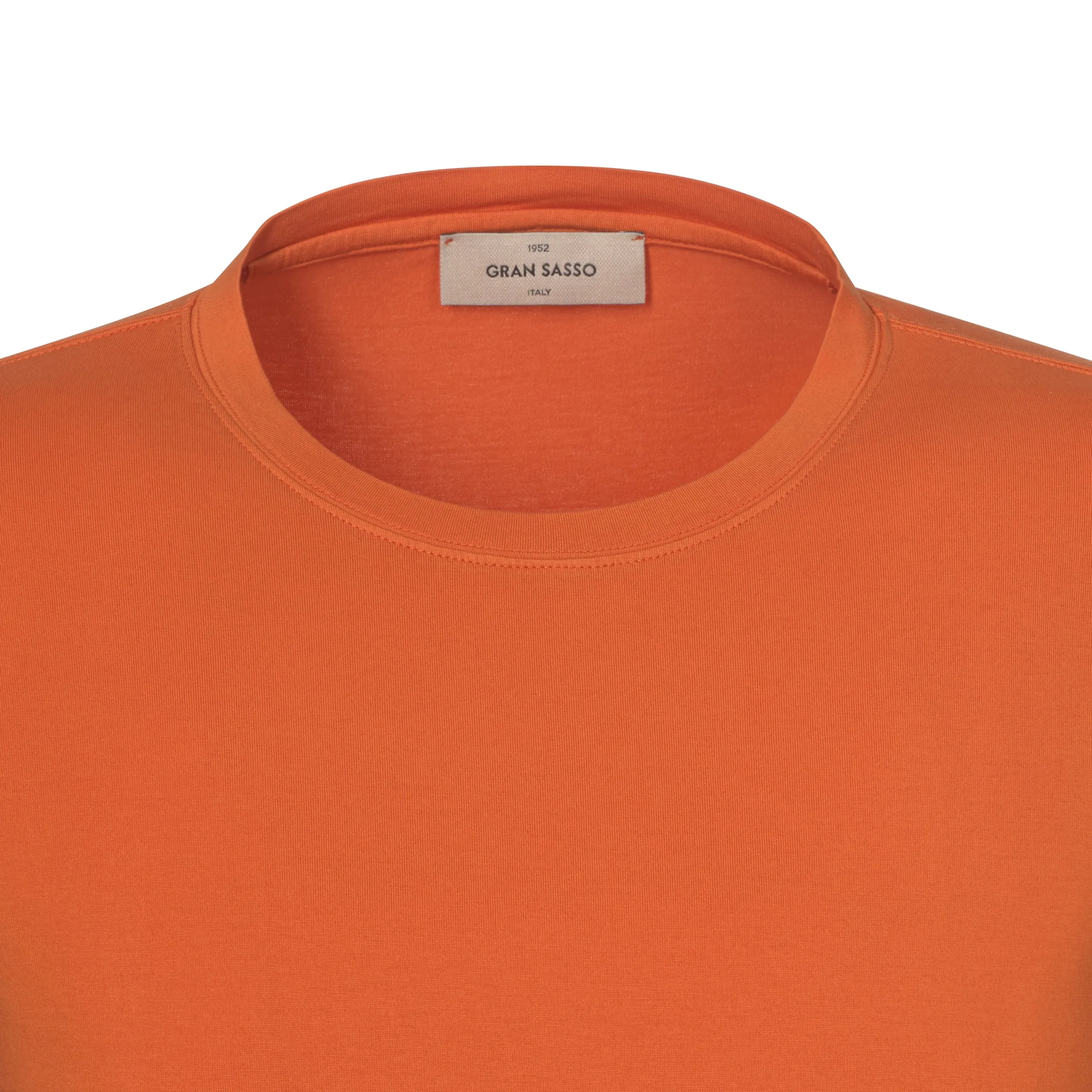 Cotton Crew-Neck T-Shirt in Bright Orange