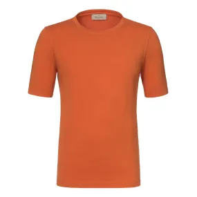 Cotton Crew-Neck T-Shirt in Bright Orange