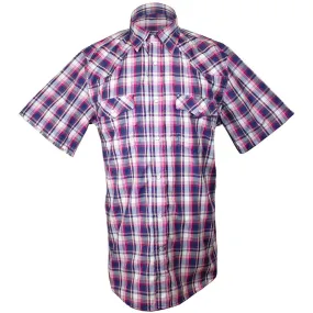 Cowboy Collection Men's Short Sleeve Pixel Plaid Snap Shirt