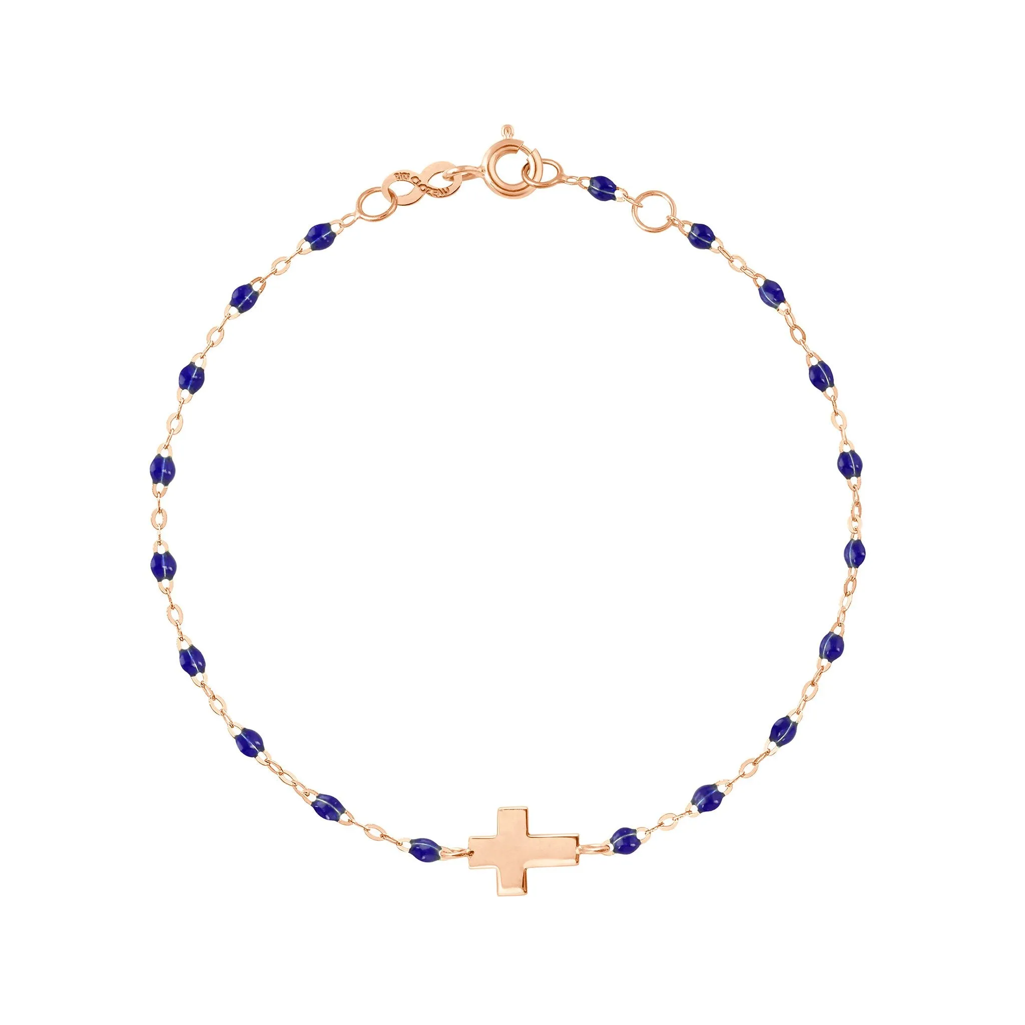 Cross Charm Classic Gigi Lapis bracelet, Rose Gold, 6.7"