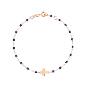 Cross Charm Classic Gigi Lapis bracelet, Rose Gold, 6.7"