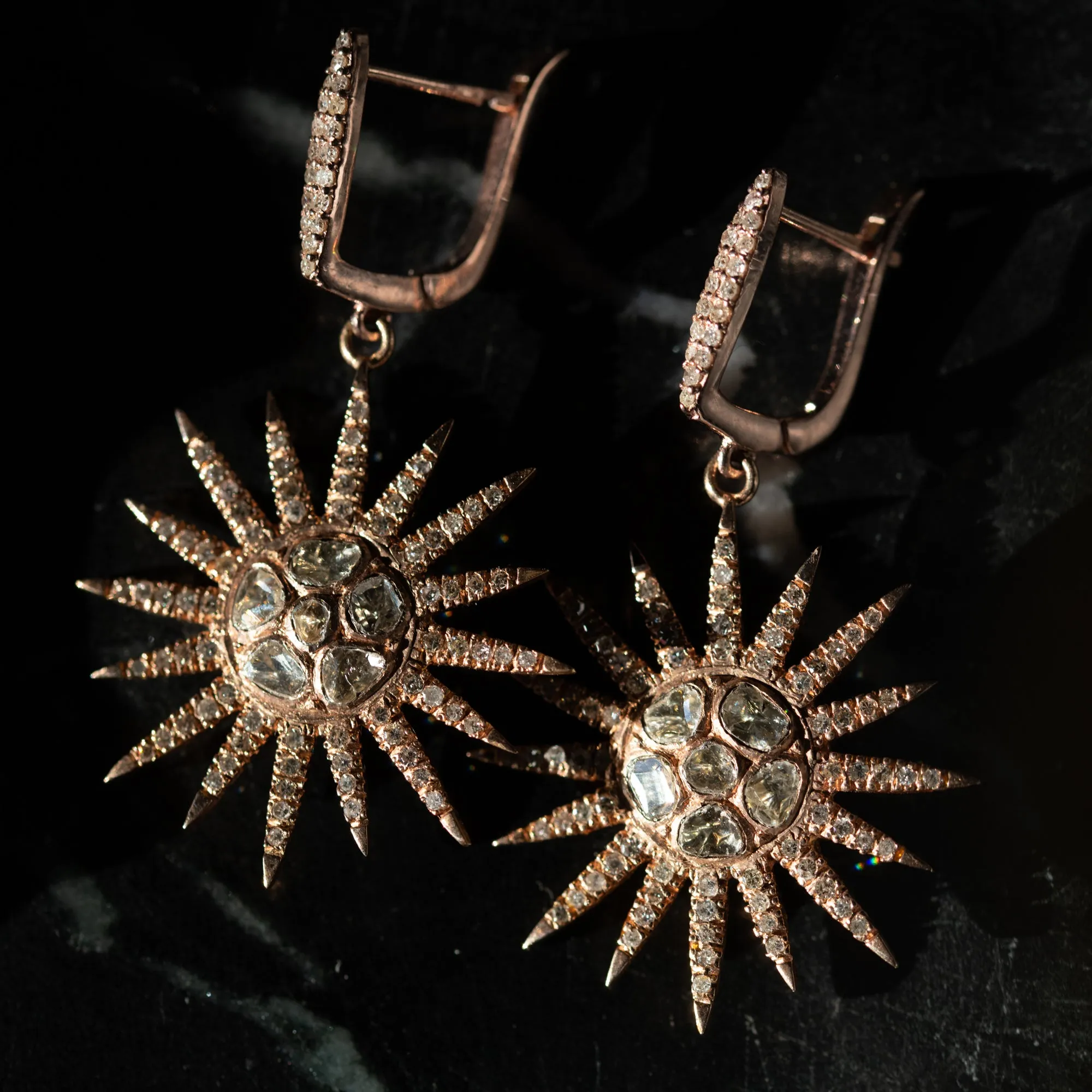 Diamond Sun Earrings