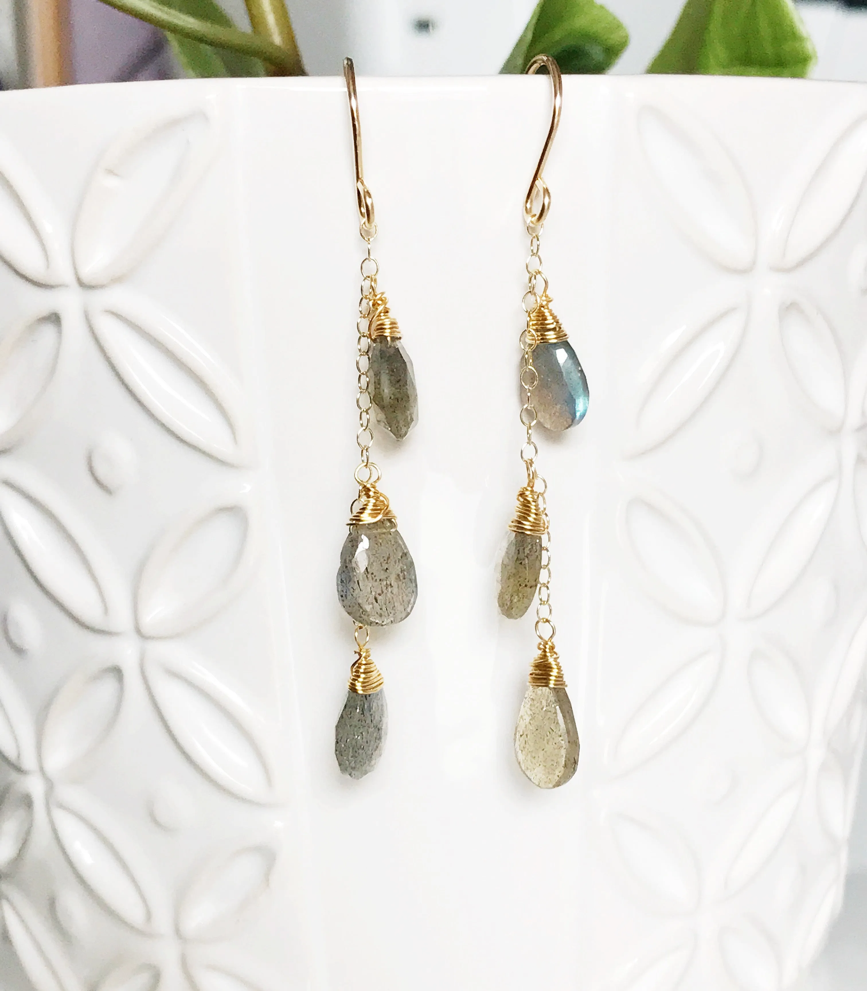 Earrings Adele - labradorite (E267)