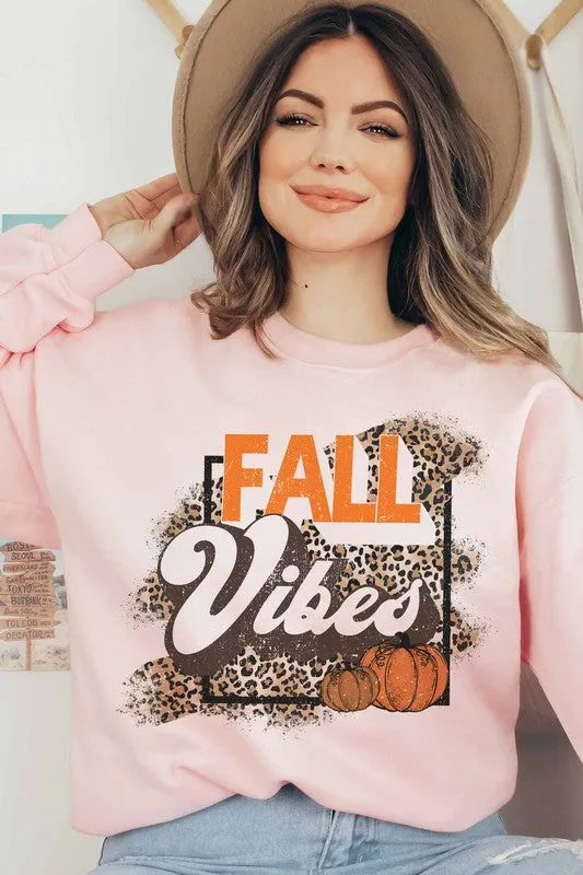 FALL VIBES PUMPKIN LEOPARD GRAPHIC SWEATSHIRT