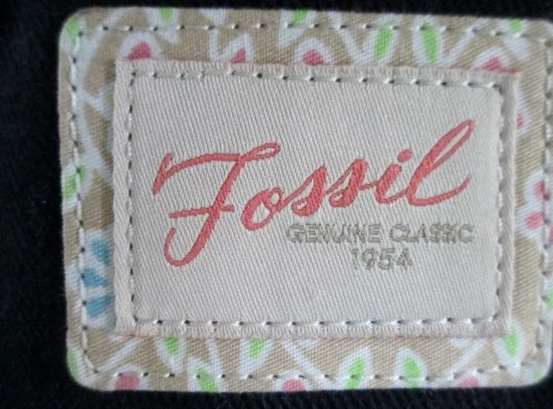 FOSSIL messenger satchel shoulder flap cross body travel wallet BLACK M