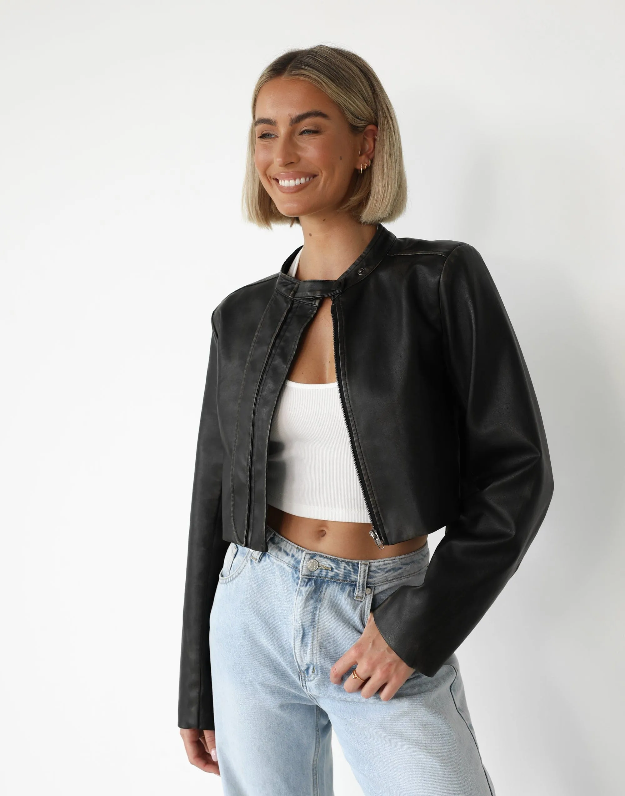 Harley Cropped Jacket (Black)