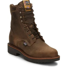 Justin Men's Blueprint 8 Lace Up USA Western Work Boot -Tan- 440