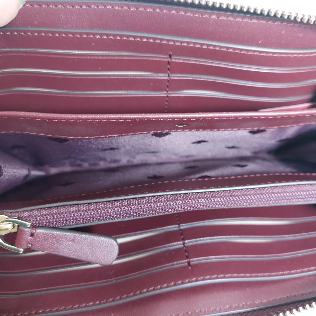 Kate Spade Maroon Leather Cameron Continental Wallet | Gently Used |