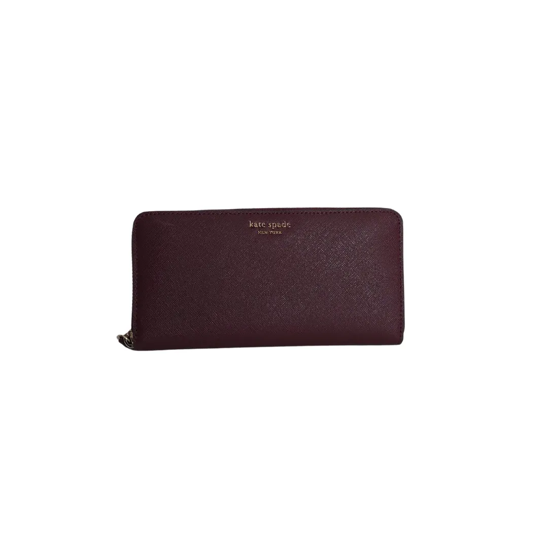 Kate Spade Maroon Leather Cameron Continental Wallet | Gently Used |