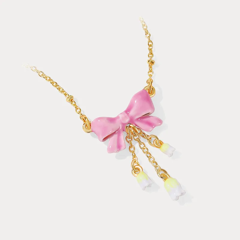 Lily Of The Valley Bowknot Necklace