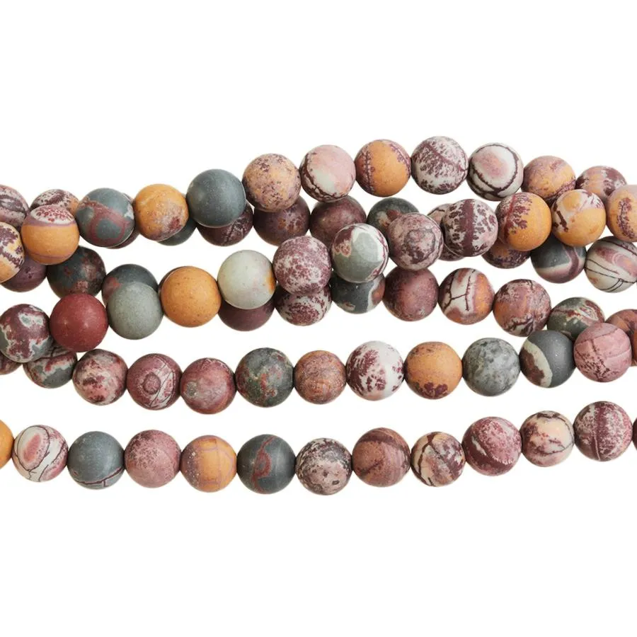 MATTE Sonora Jasper 6mm Round - 15-16 Inch