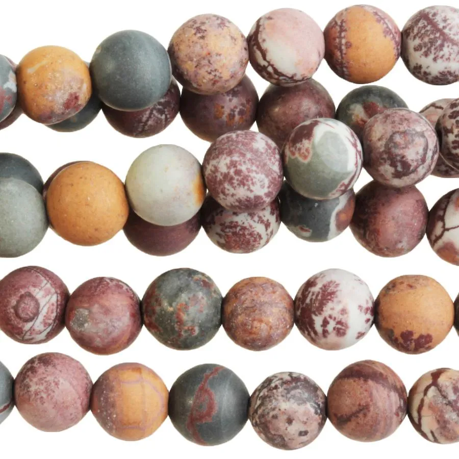 MATTE Sonora Jasper 6mm Round - 15-16 Inch