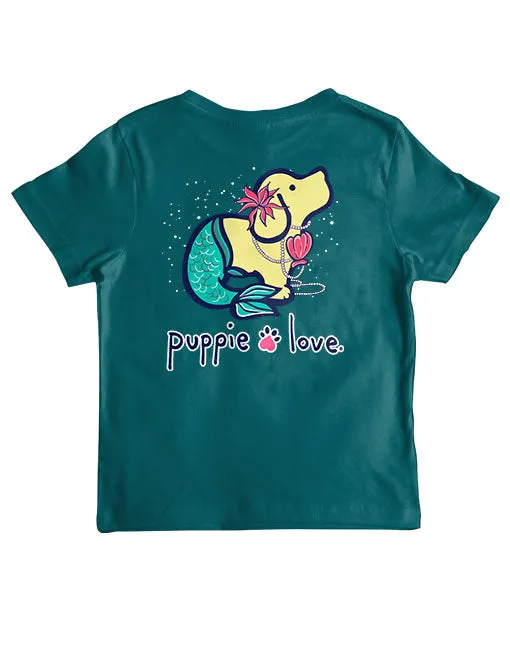 Mermaid Pup Youth Cotton Short Sleeve T-Shirt