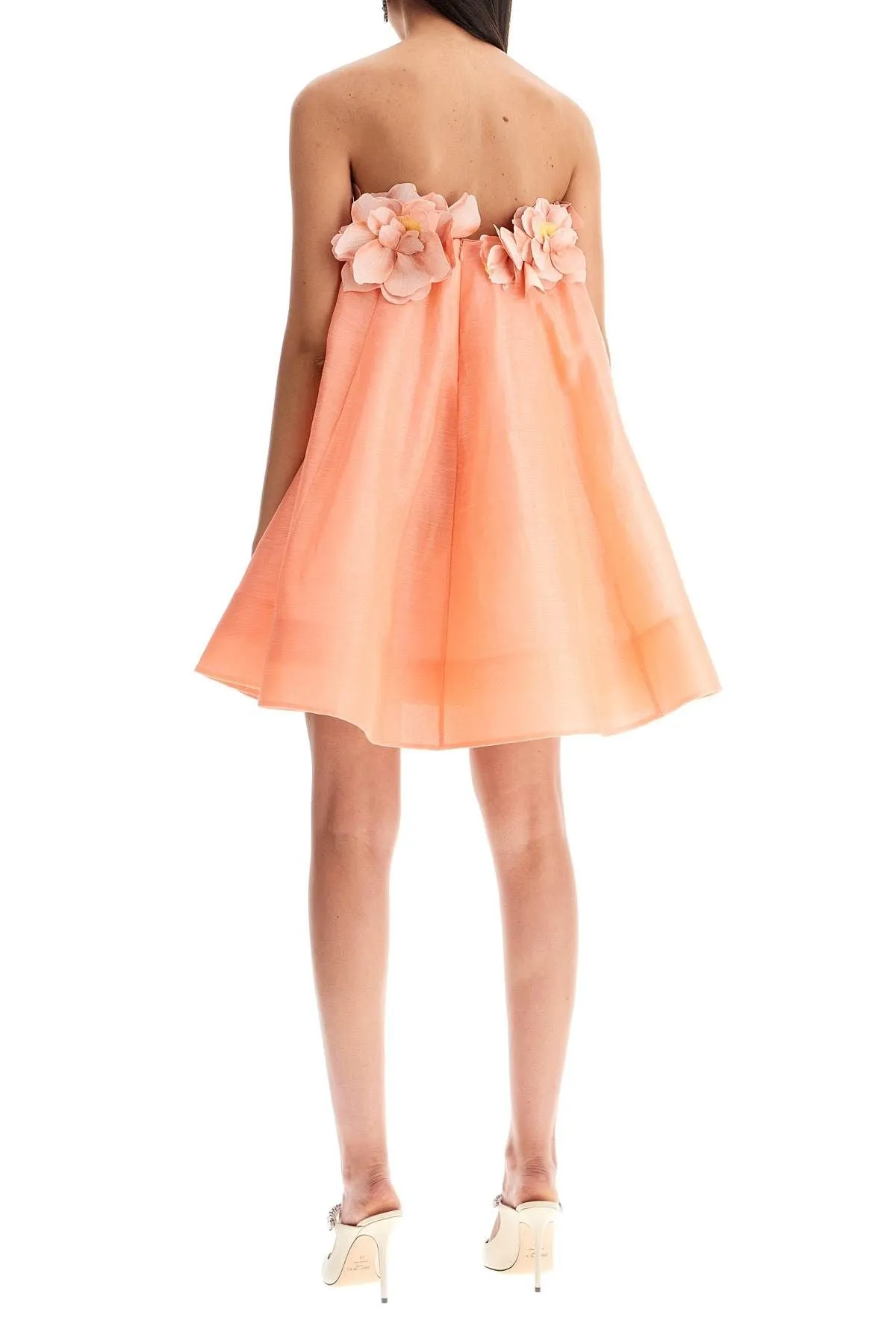 Mini Organza Dress With Petal