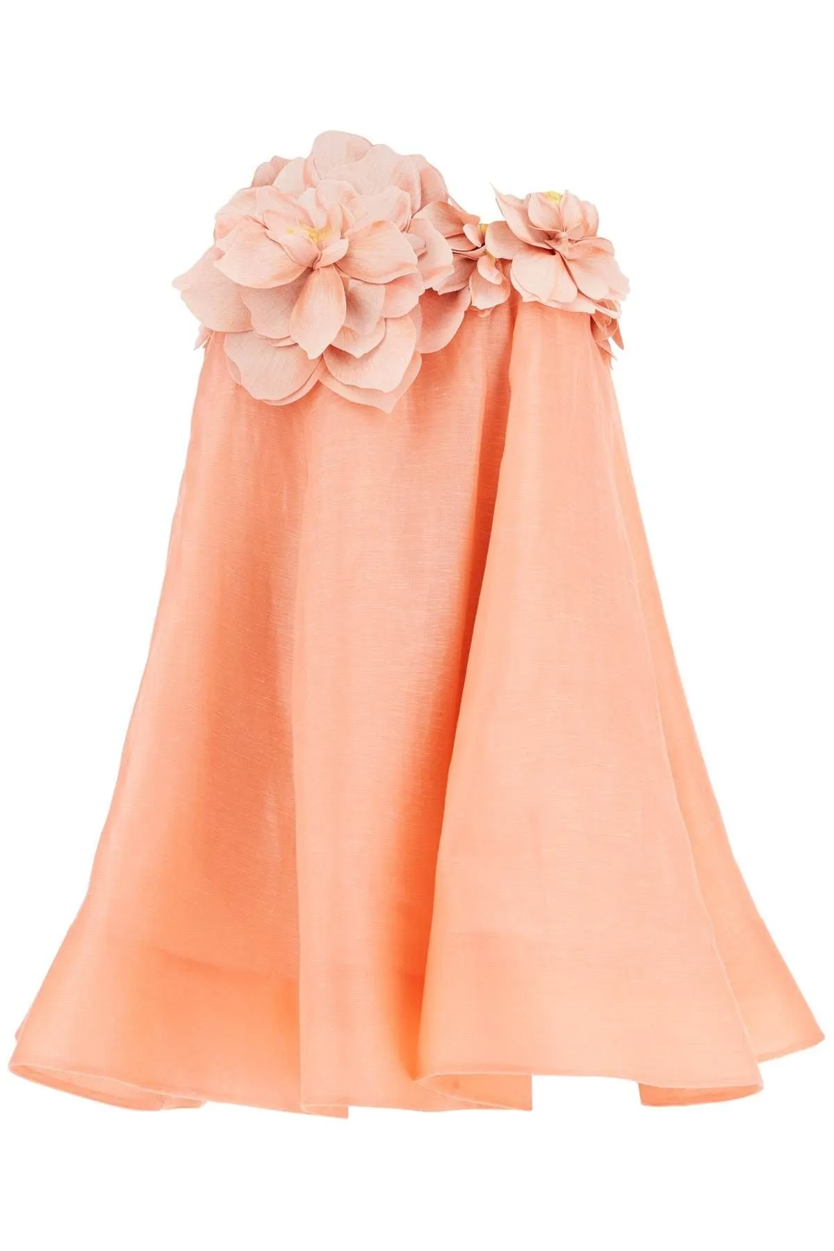 Mini Organza Dress With Petal