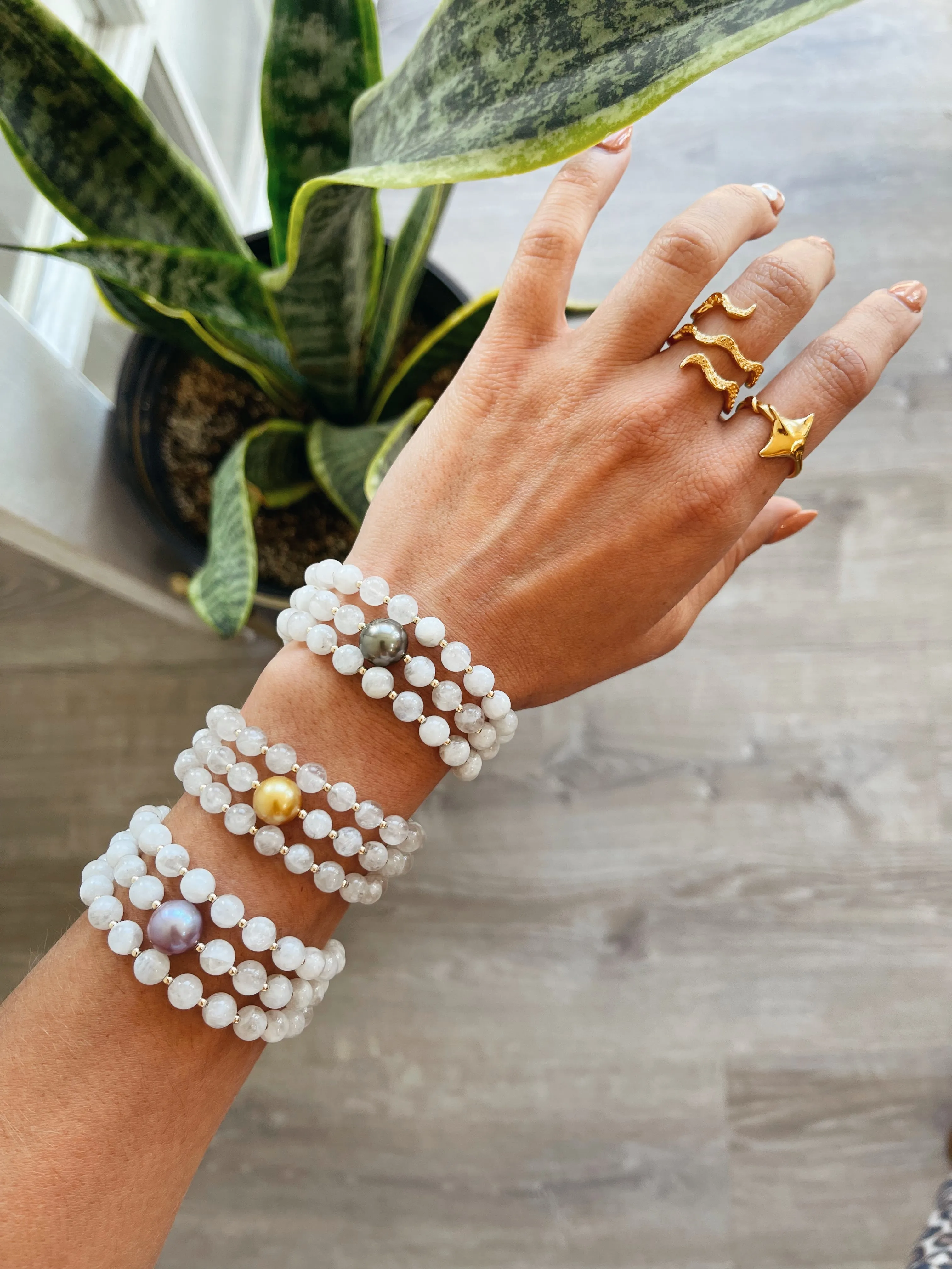 Moonstone Lavender Luxe Wrap Bracelet / Necklace