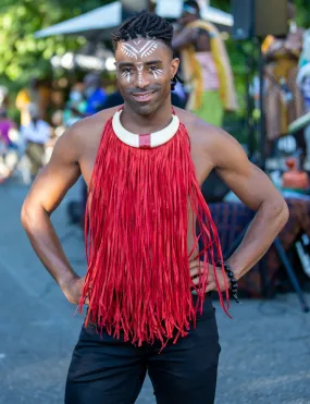 Mwenge Unisex Leather Fringe Necklace | Variety of Colors