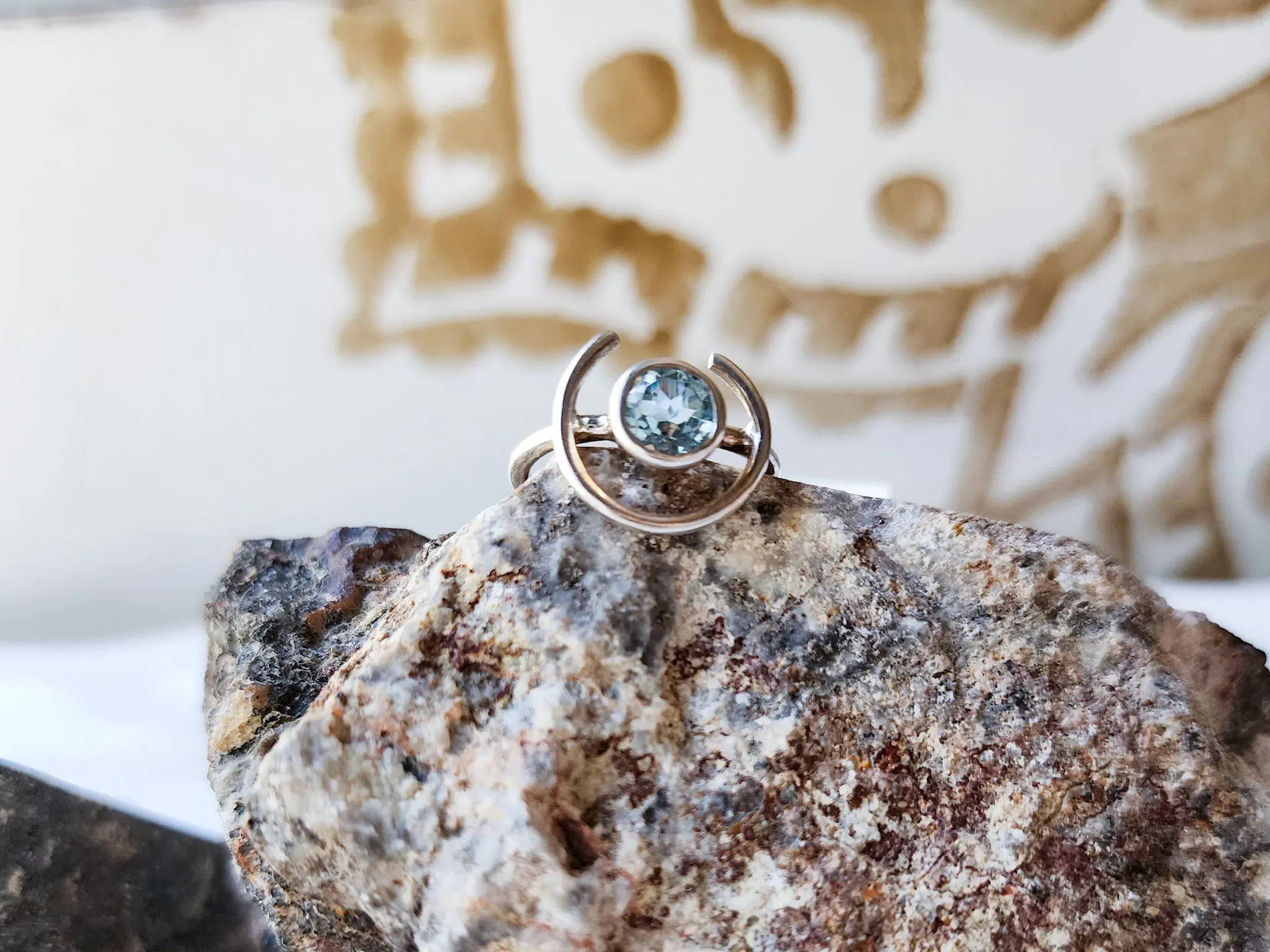 New Moon Ring || Blue Topaz