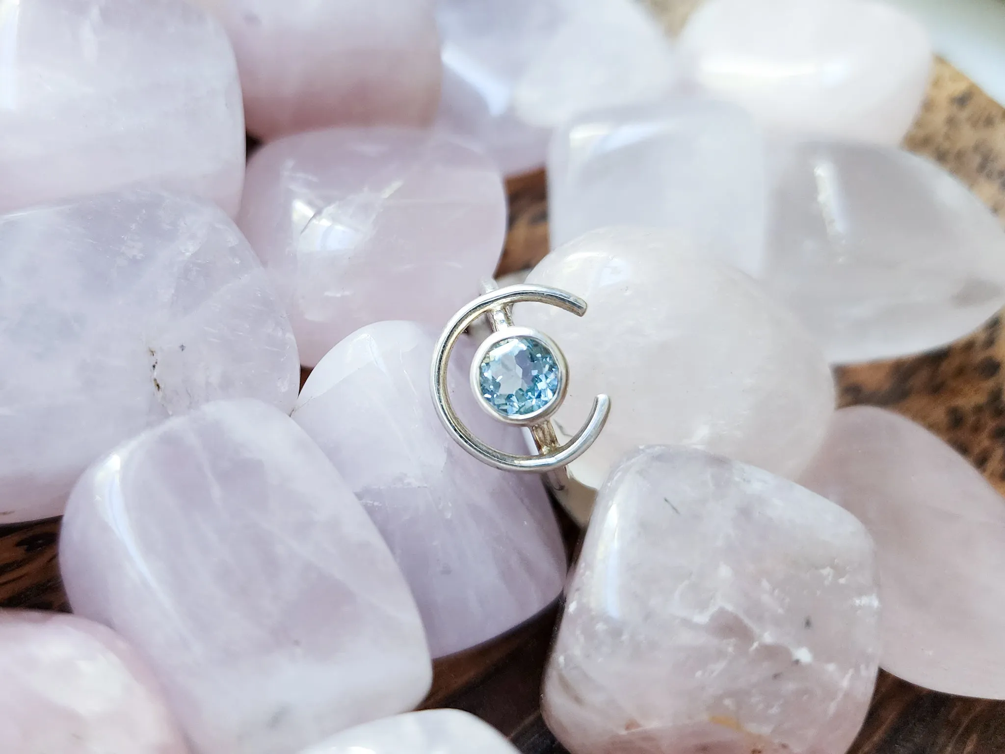 New Moon Ring || Blue Topaz