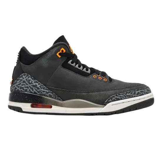 Nike Men's Air Jordan 3 Fear Shoes - Night Stadium / Black / Flat Pewter / Total Orange