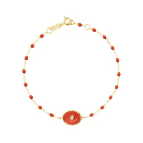 North Star Classic Gigi Coral diamond bracelet, Yellow Gold, 6.7"