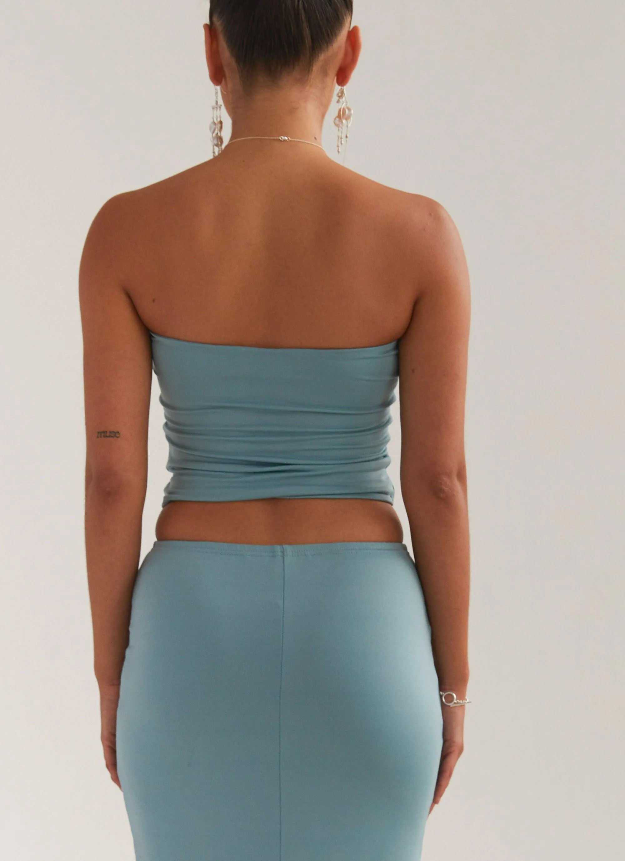 Organic Forms Tube Top - Antiqued Aqua