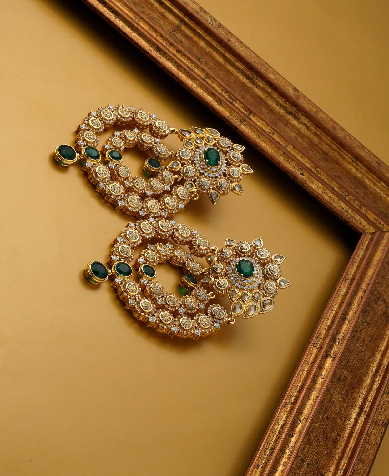 OverSized Bali Emerald Earrings