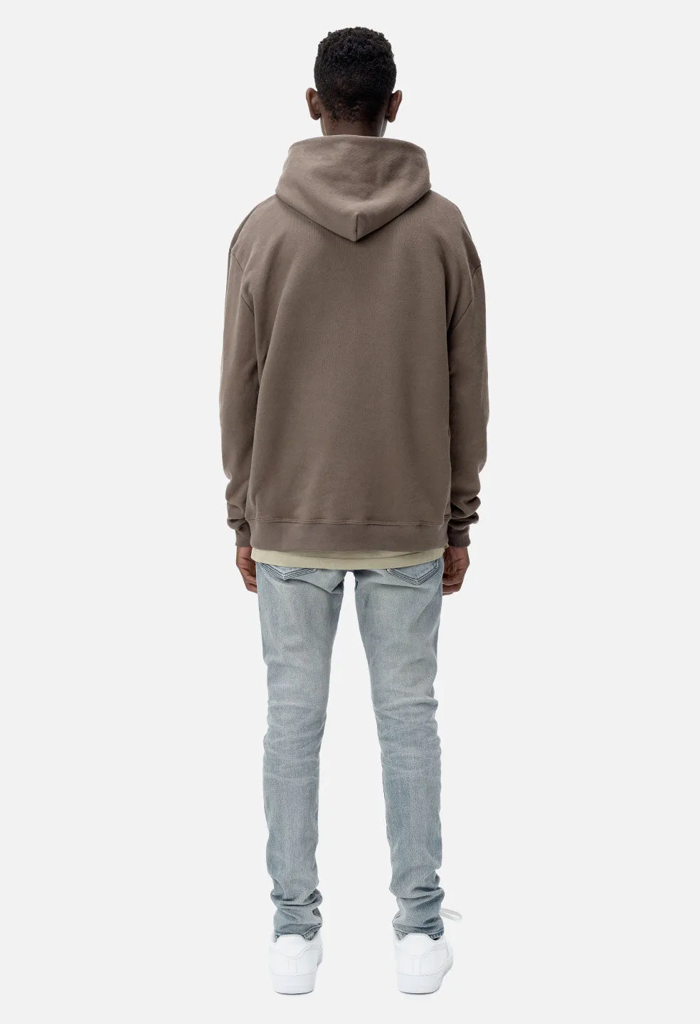 Oversized Cropped Hoodie / Brown