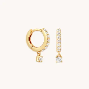 Pave Crystal Joops Earrings in 14K Gold over Sterling Silver