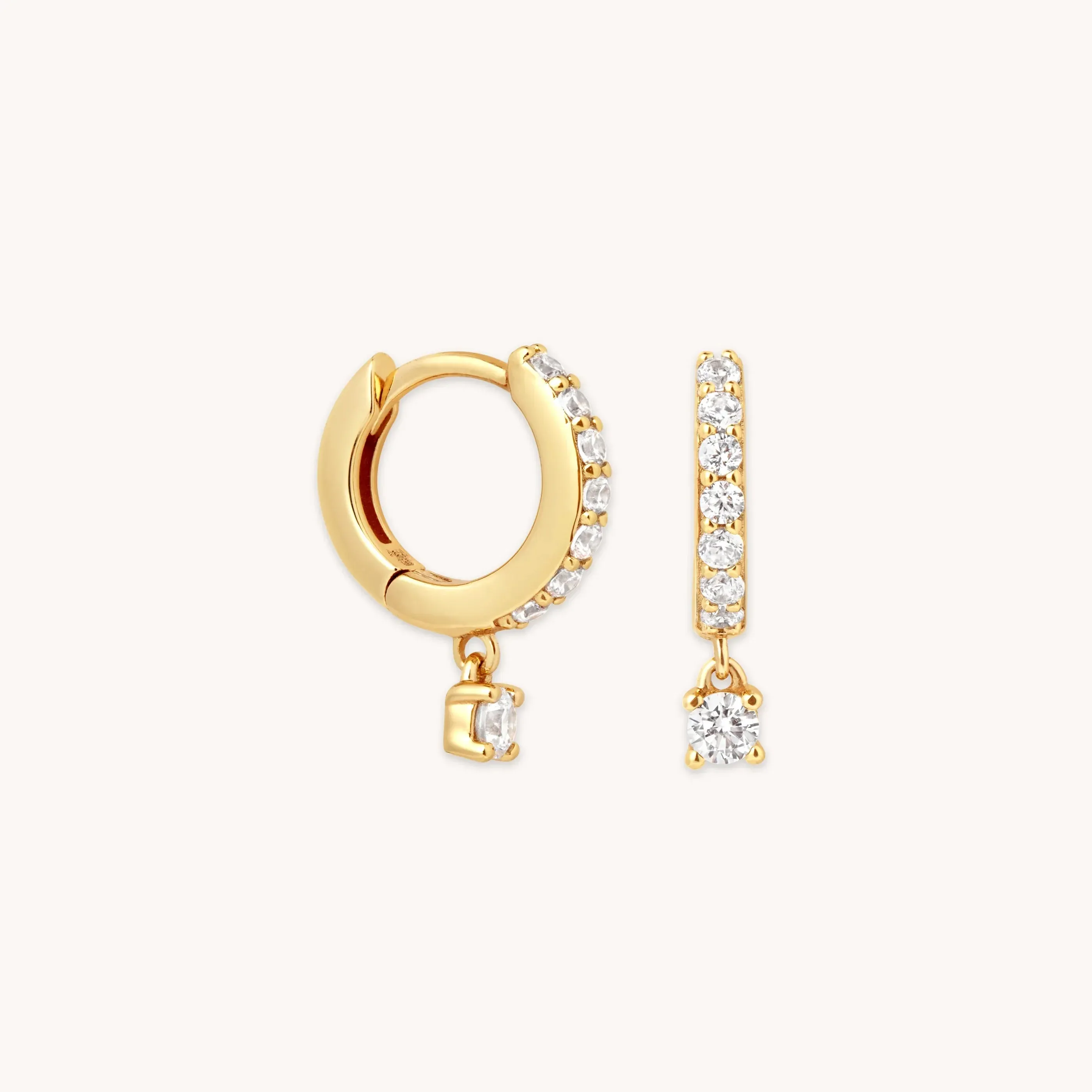 Pave Crystal Joops Earrings in 14K Gold over Sterling Silver