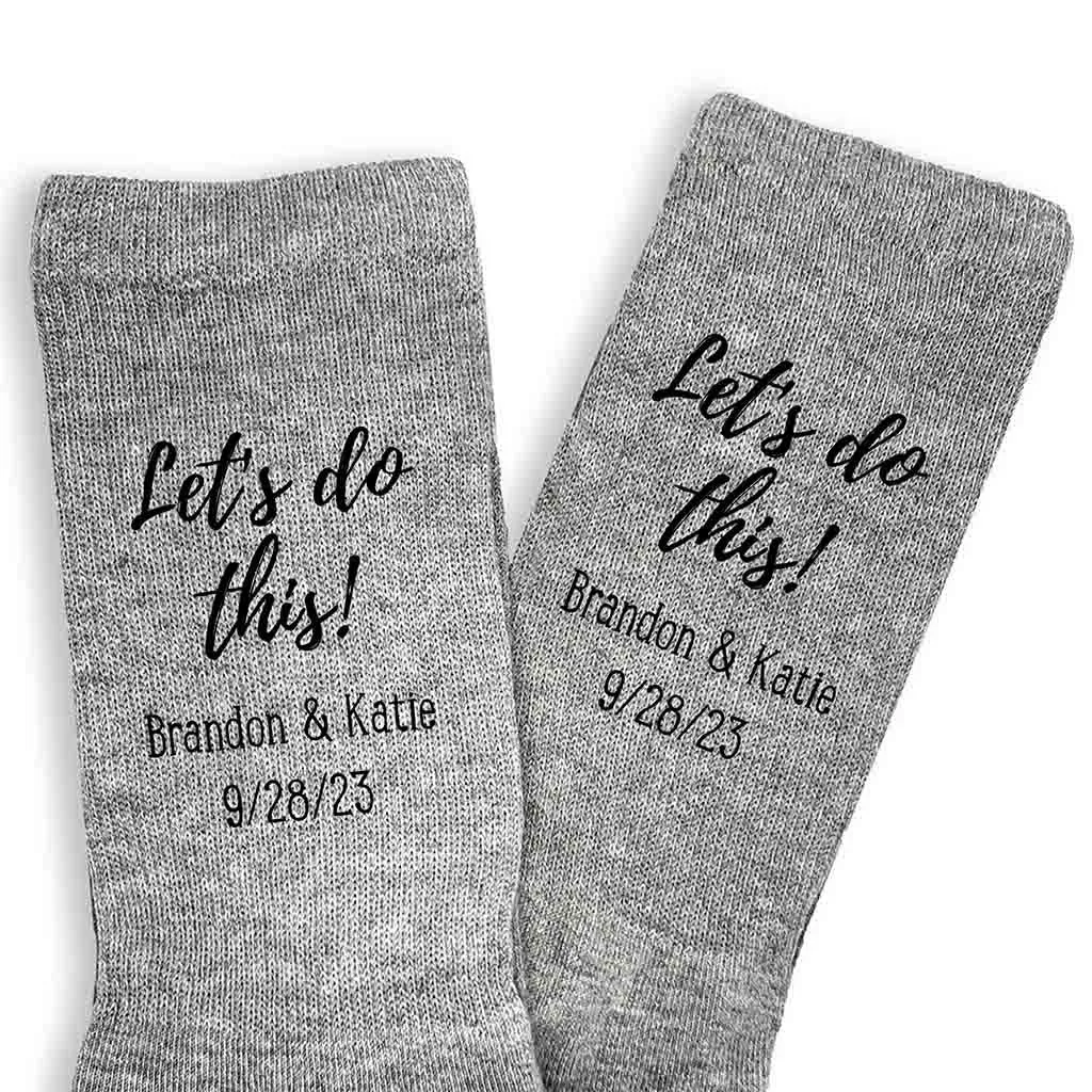 Personalized Groom Wedding Day Socks - Let's Do This!