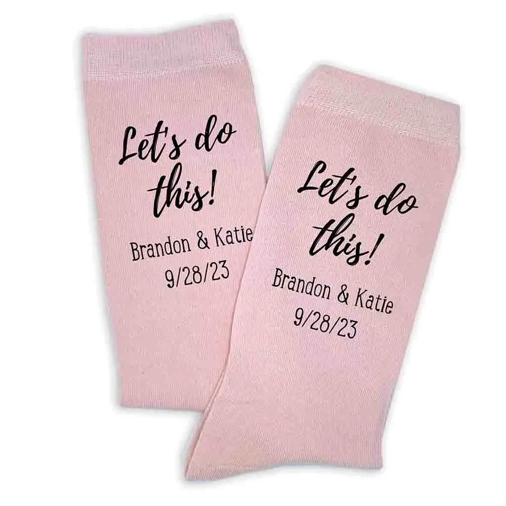 Personalized Groom Wedding Day Socks - Let's Do This!